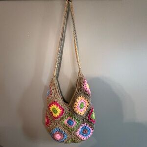 Earthbound Trading Company Colorful Crochet Purse